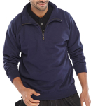 Quarter Zip Polycotton Sweatshirt Navy 4XL