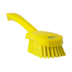 250mm Short Handled Stiff Hand Brush Yellow