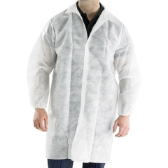 Polyprop Disposable Visitors Coat White
