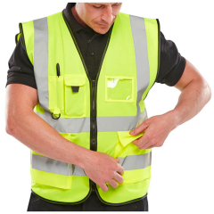 Hi Viz Executive Waistcoat Zip Front Yellow