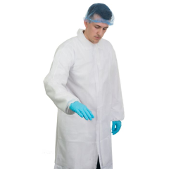 Supertouch Velcro Non-woven Coats With Elasticated Cuffs White