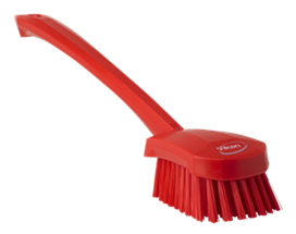 Vikan Washing Brush with long handle, 415 mm, Hard Red