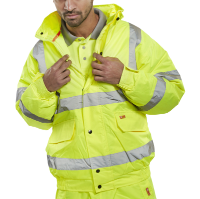 Hi Viz Bomber Jacket Yellow Small