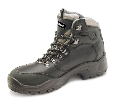 Black PU/Rubber Safety Boot Size 7
