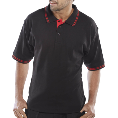 Two Tone Polo Shirt Black and Red