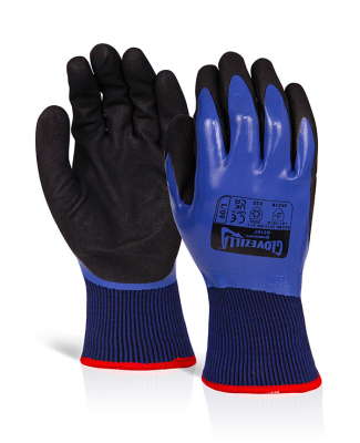 Glovezilla Waterproof Thermal Nitrile Glove Blue