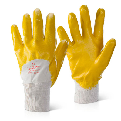 Nitrile Glove with Knit Wrist and Palm Coated