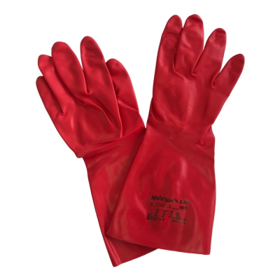 Ansell Solvex Chemical Resistant Nitrile Gloves Red Size 9