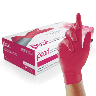 Unicare Red Pearl Nitrile Powder Free Gloves Small Case 1000