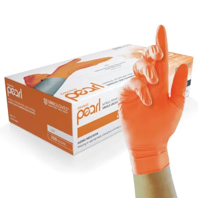 Unicare Nitrile Powder Free Orange Pearl Gloves Medium Case 1000