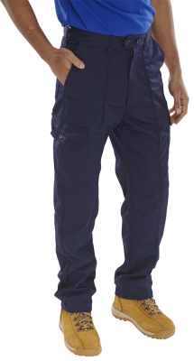 Polycotton Trousers Short Leg Navy 42