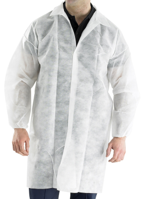 Polyprop Disposable Visitors Coat White Medium