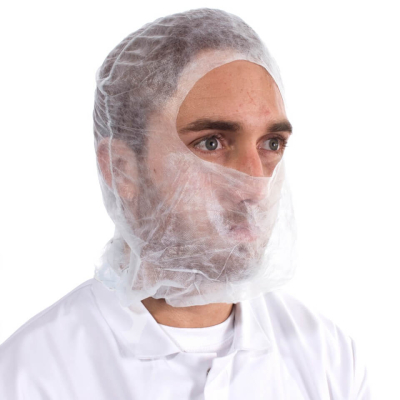 White Disposable Balaclava Hood