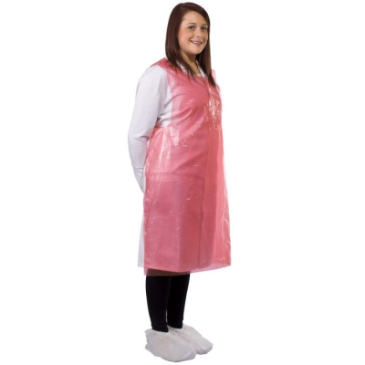 30 Micron 69x138cm PE Aprons on a Roll (200 pieces per roll x 5 rolls per case) Red