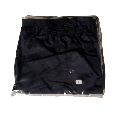 Navy Nylon Trousers With Elasticated Waist L