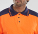 Two Tone Polo Shirt Orange and Navy Large