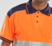 Two Tone Polo Shirt Orange and Navy Large